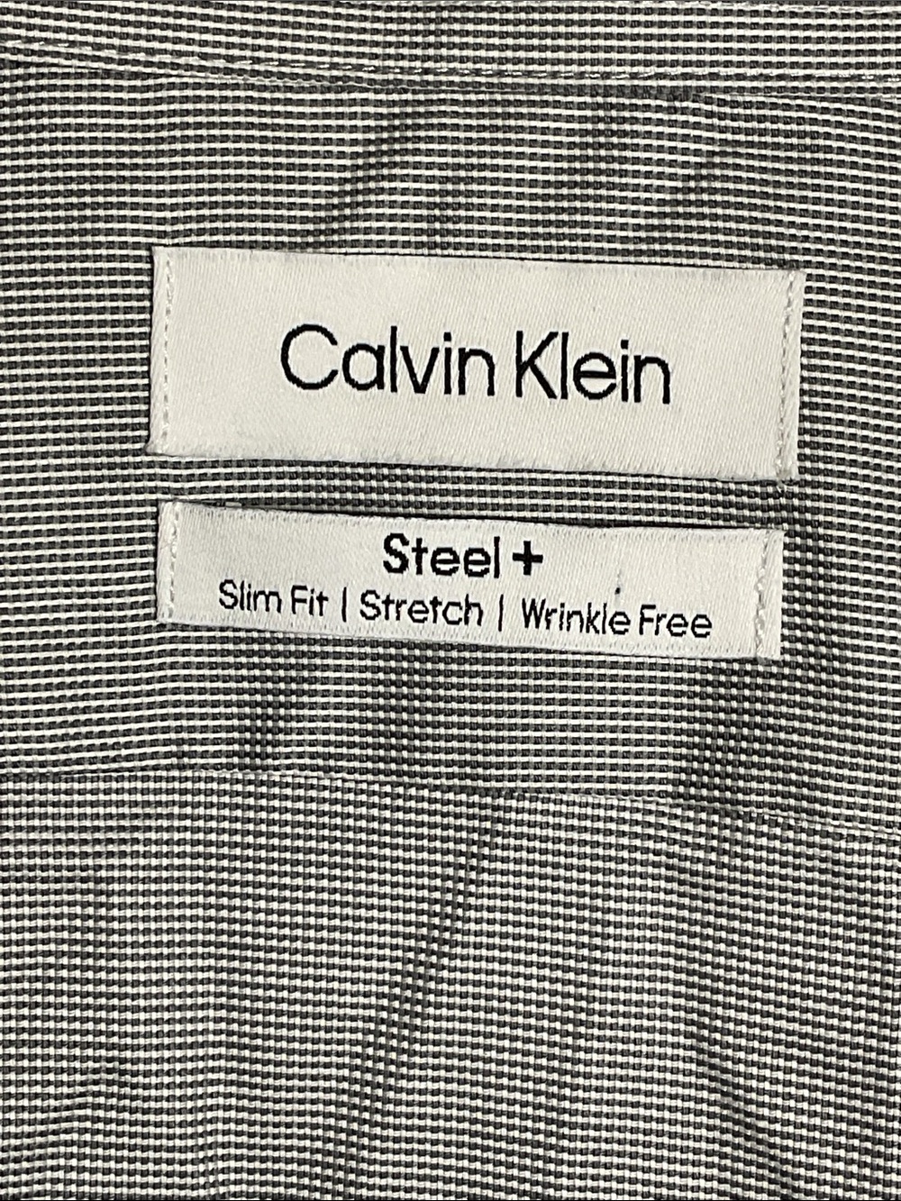 Calvin Klein Steel+ Slim Fit Stretch Dress Shirt Grey 17 32/33 XL NWT - Picture 7 of 10